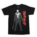 Friday the 13th Mens T-Shirt - Jason With Bloody Machete Vertical Name Hoodie, Sweatshirt | CiraTrend.com