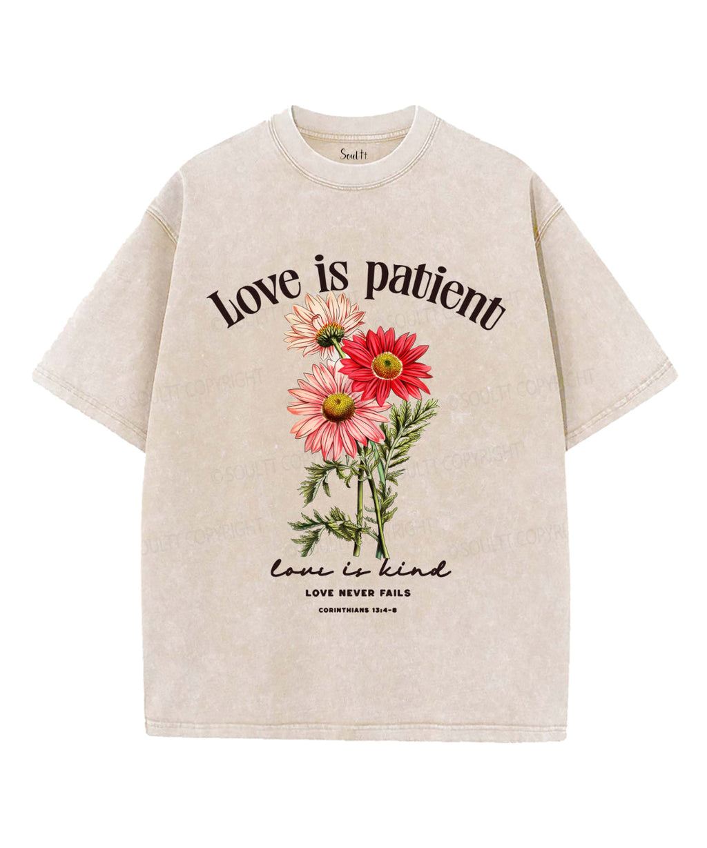 Love Is Patient Unisex Washed Christian T-shirt Hoodie, Sweatshirt | CiraTrend.com (Image 1)