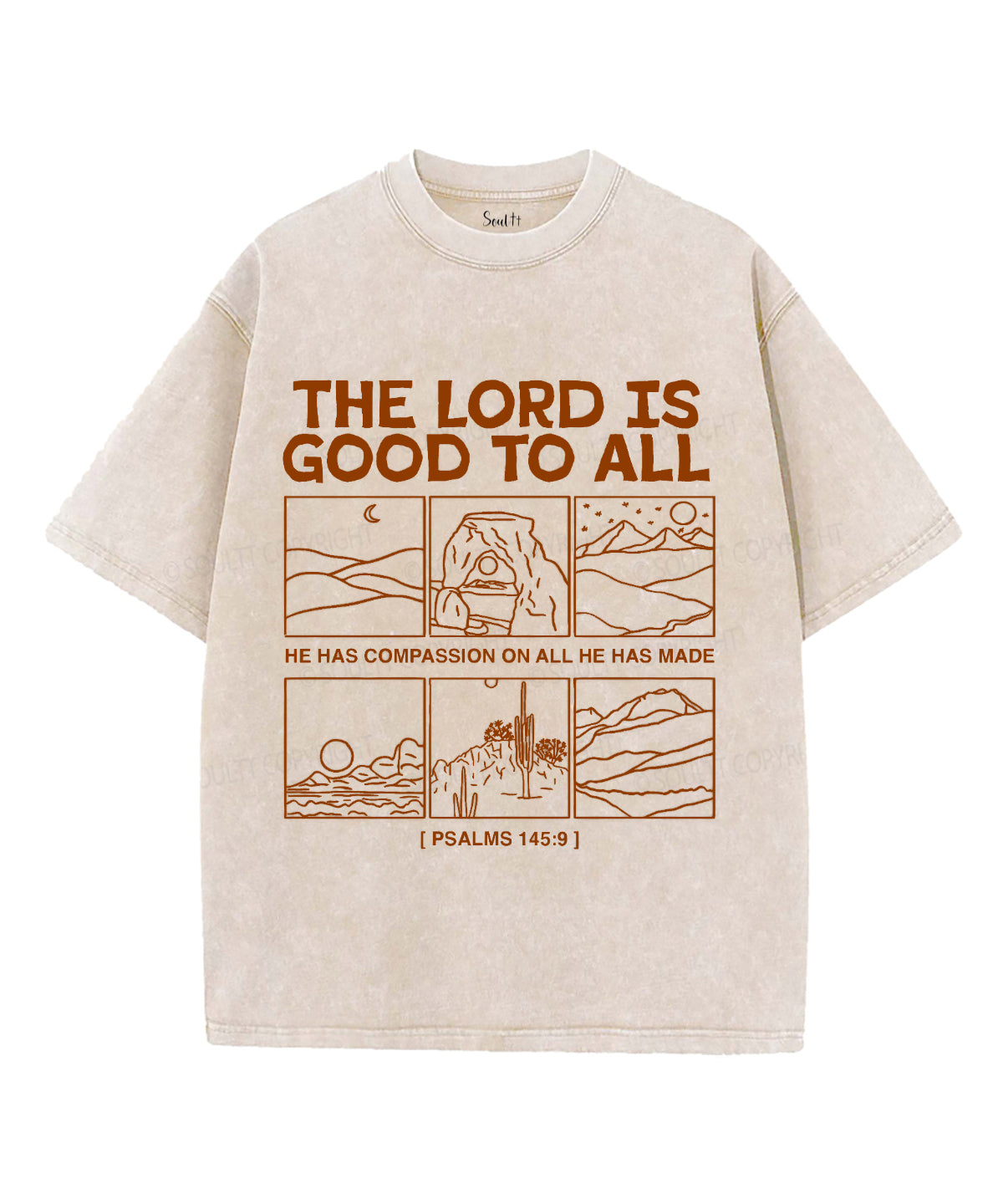 The Lord Is Good To All Unisex Washed Christian T-shirt Hoodie, Sweatshirt | CiraTrend.com (Image 3)