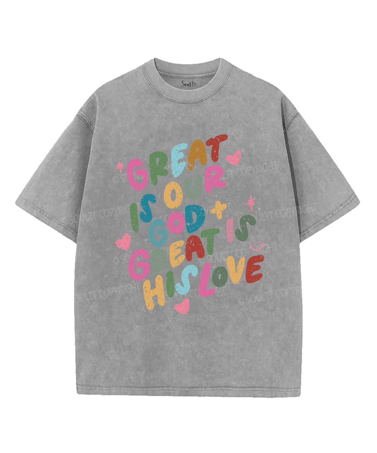 Great Is Our God Great Is His Love Unisex Washed Christian T-shirt Hoodie, Sweatshirt | CiraTrend.com (Image 3)