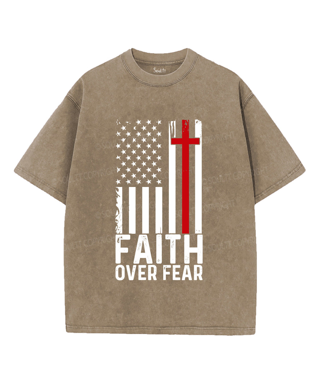 Faith Over Fear Unisex Washed Christian T-shirt Style003 Hoodie, Sweatshirt | CiraTrend.com (Image 5)