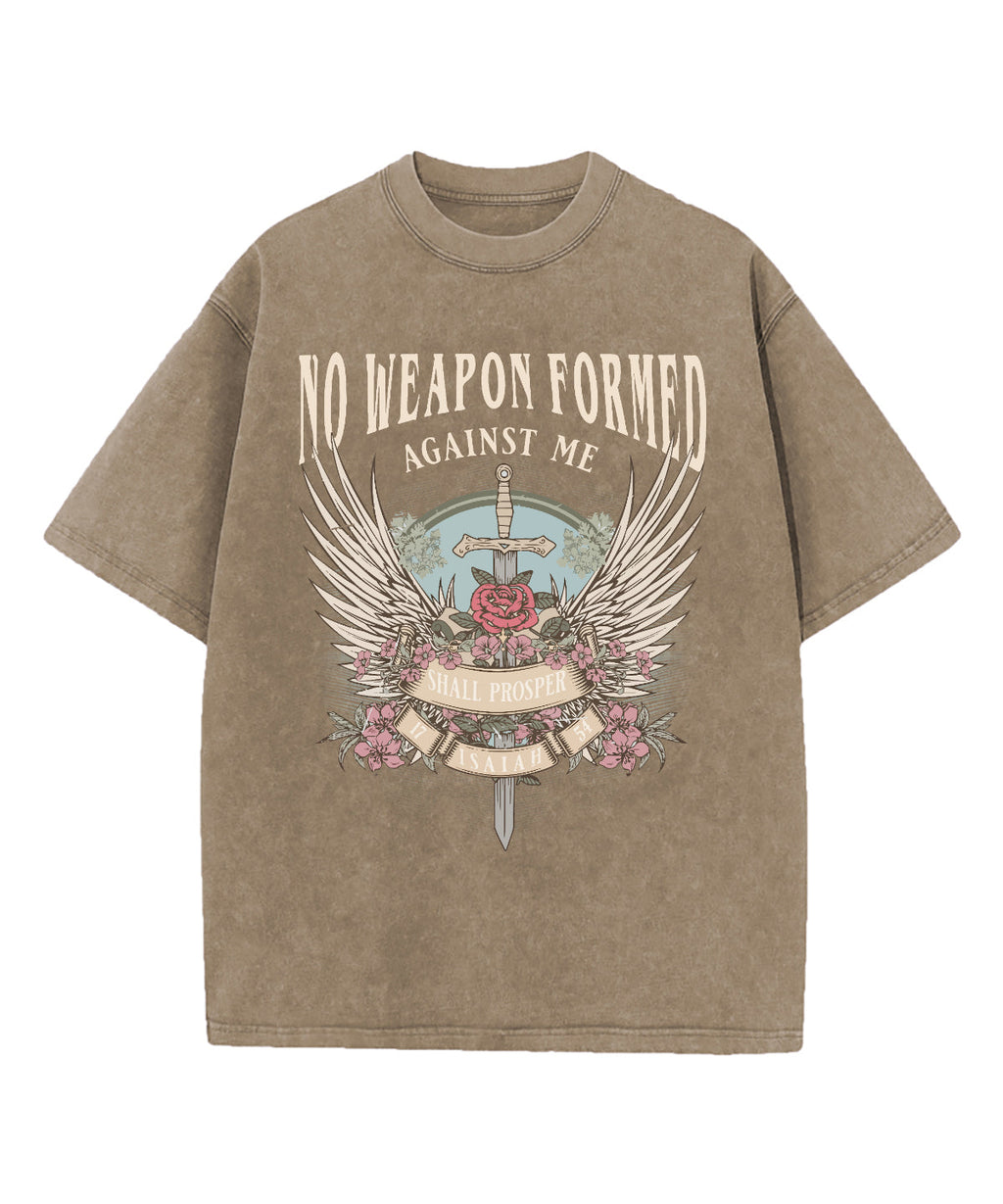 No Weapon Formed Against Me Washed Christian T-shirt Hoodie, Sweatshirt | CiraTrend.com (Image 5)