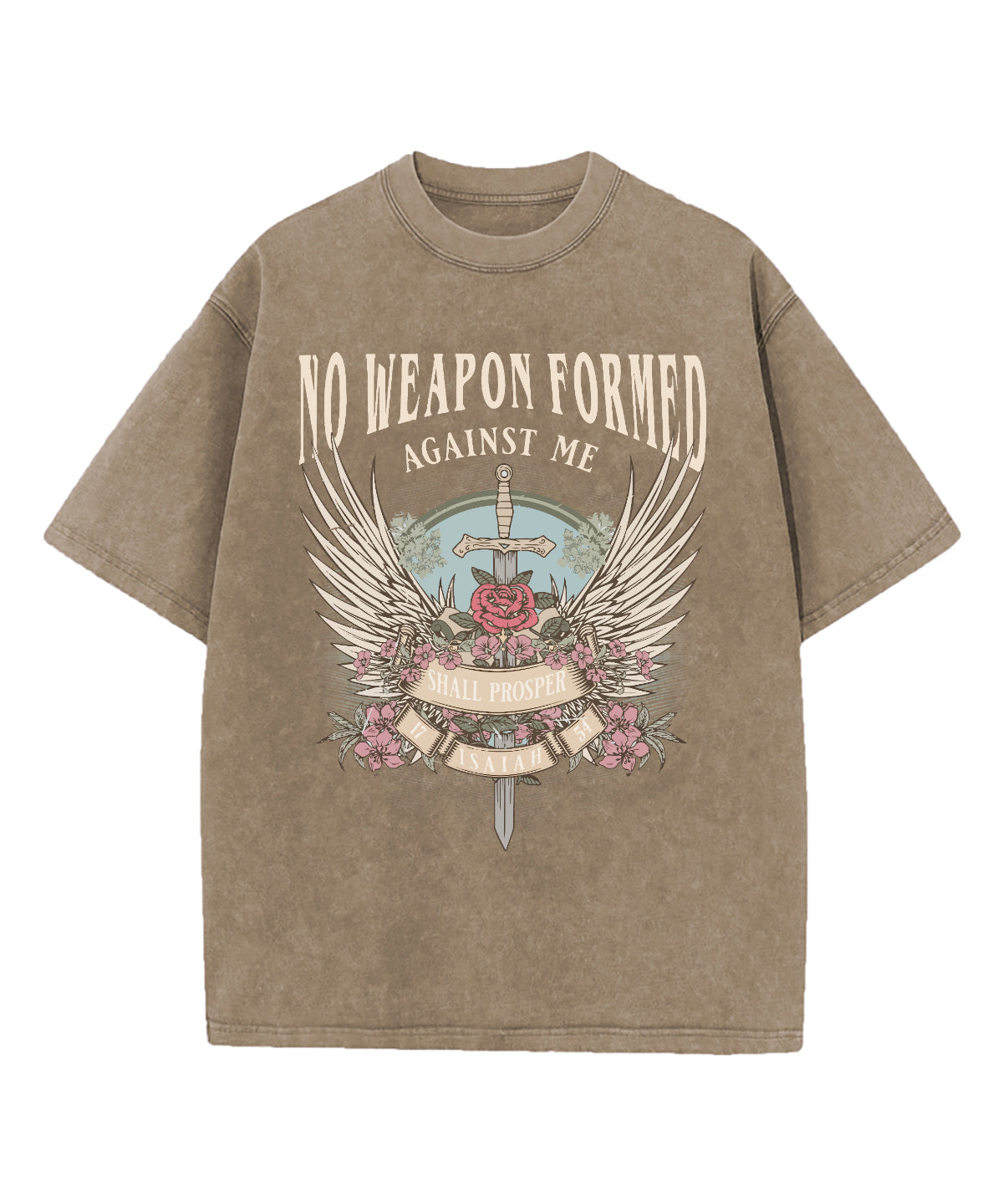 No Weapon Formed Against Me Washed Christian T-shirt Hoodie, Sweatshirt | CiraTrend.com (Image 5)