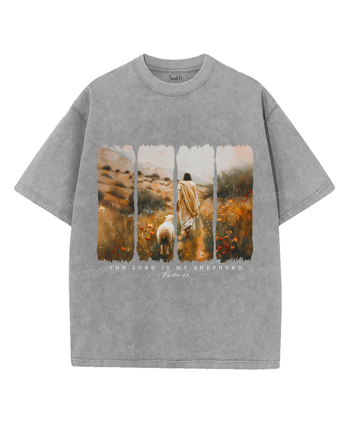 The Lord Is My Shepherd Unisex Washed Christian T-shirt Style002 Hoodie, Sweatshirt | CiraTrend.com (Image 3)