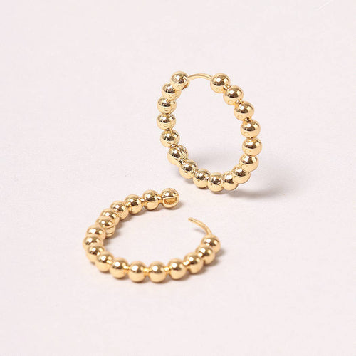 14K Gold-Dipped Ball Hoop Earring