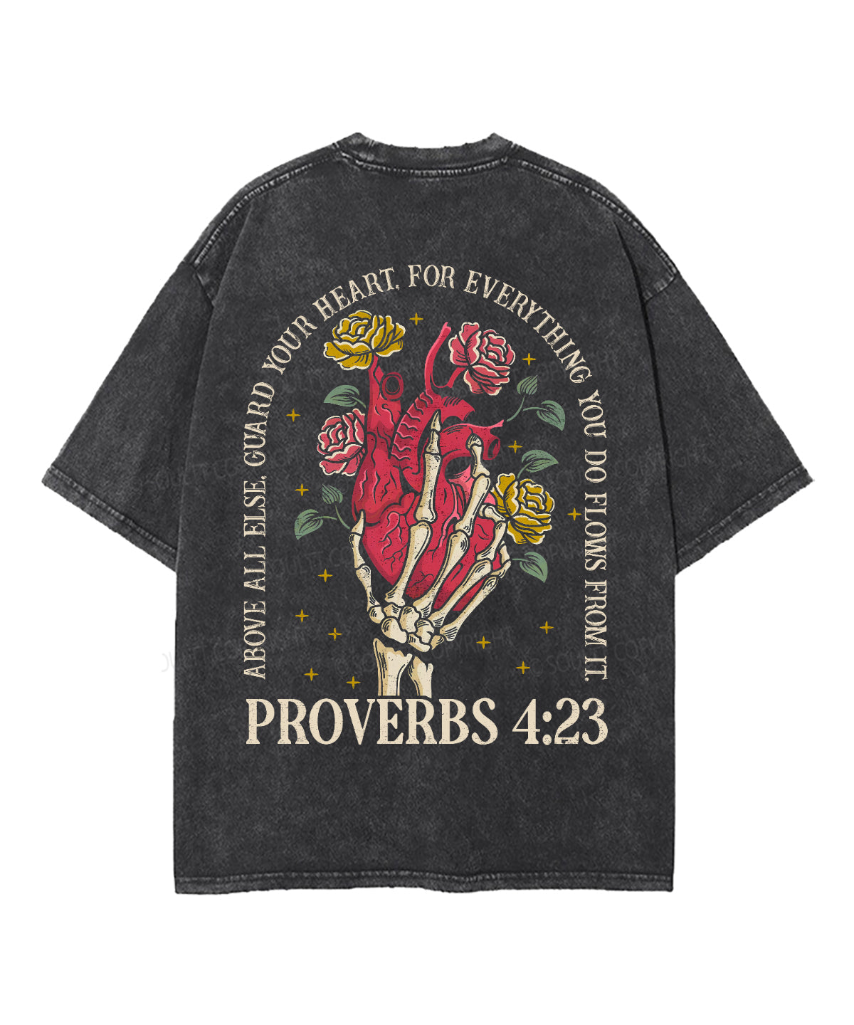 Guard Your Heart Double Sided Unisex Washed Christian T-shirt Hoodie, Sweatshirt | CiraTrend.com (Image 3)