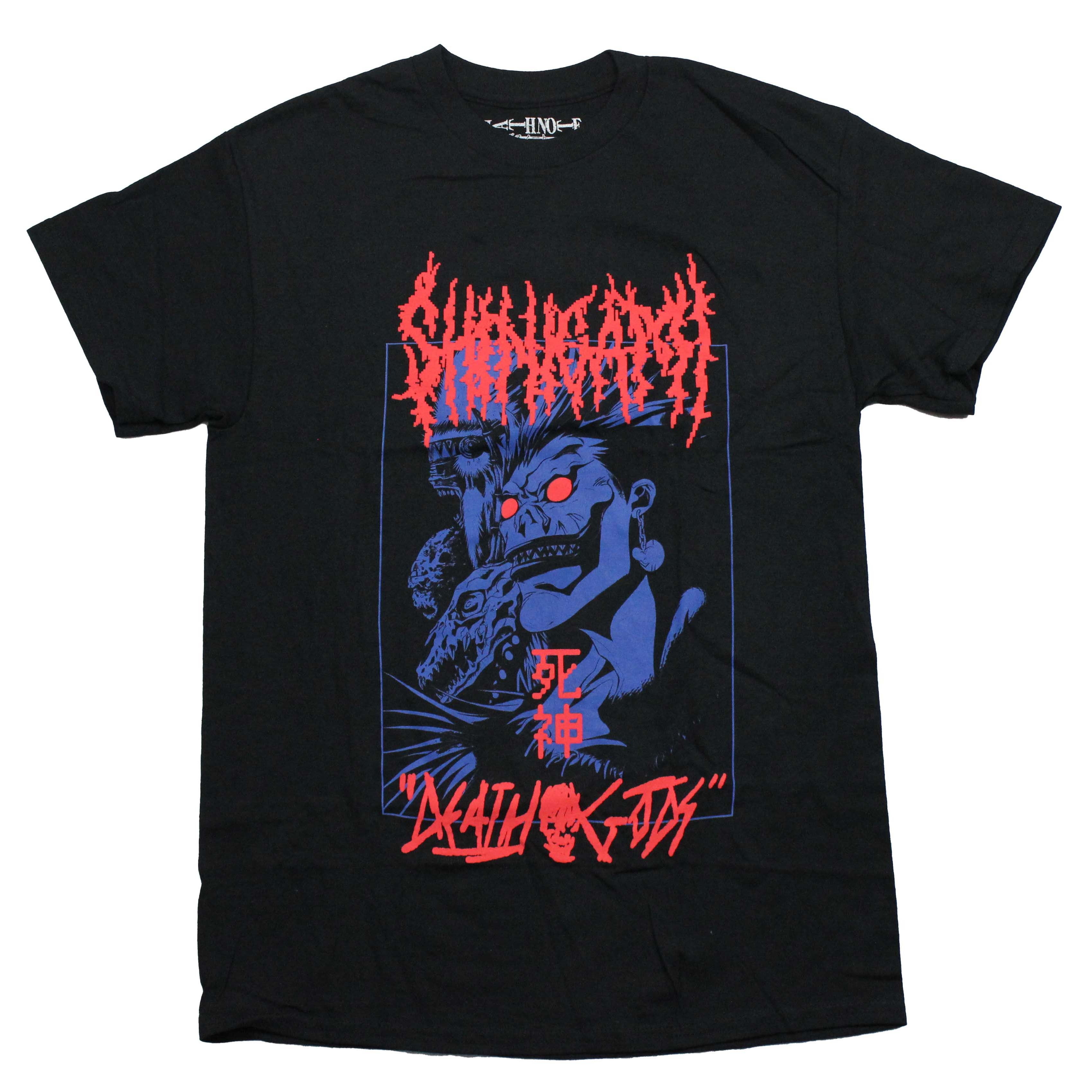 Death Note Mens T-Shirt - Blue Skeletal Faces with Neon Eyes "Death Gods" Hoodie, Sweatshirt | CiraTrend.com