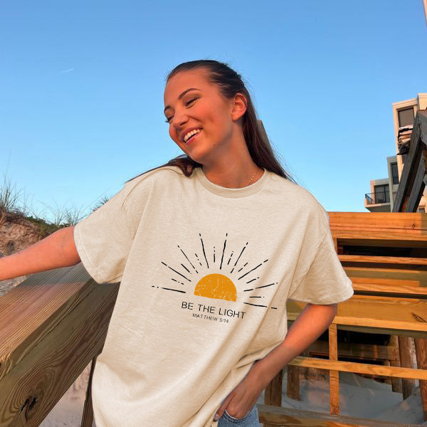 Be The Light Washed Christian T-shirt Style002 Hoodie, Sweatshirt | CiraTrend.com (Image 2)