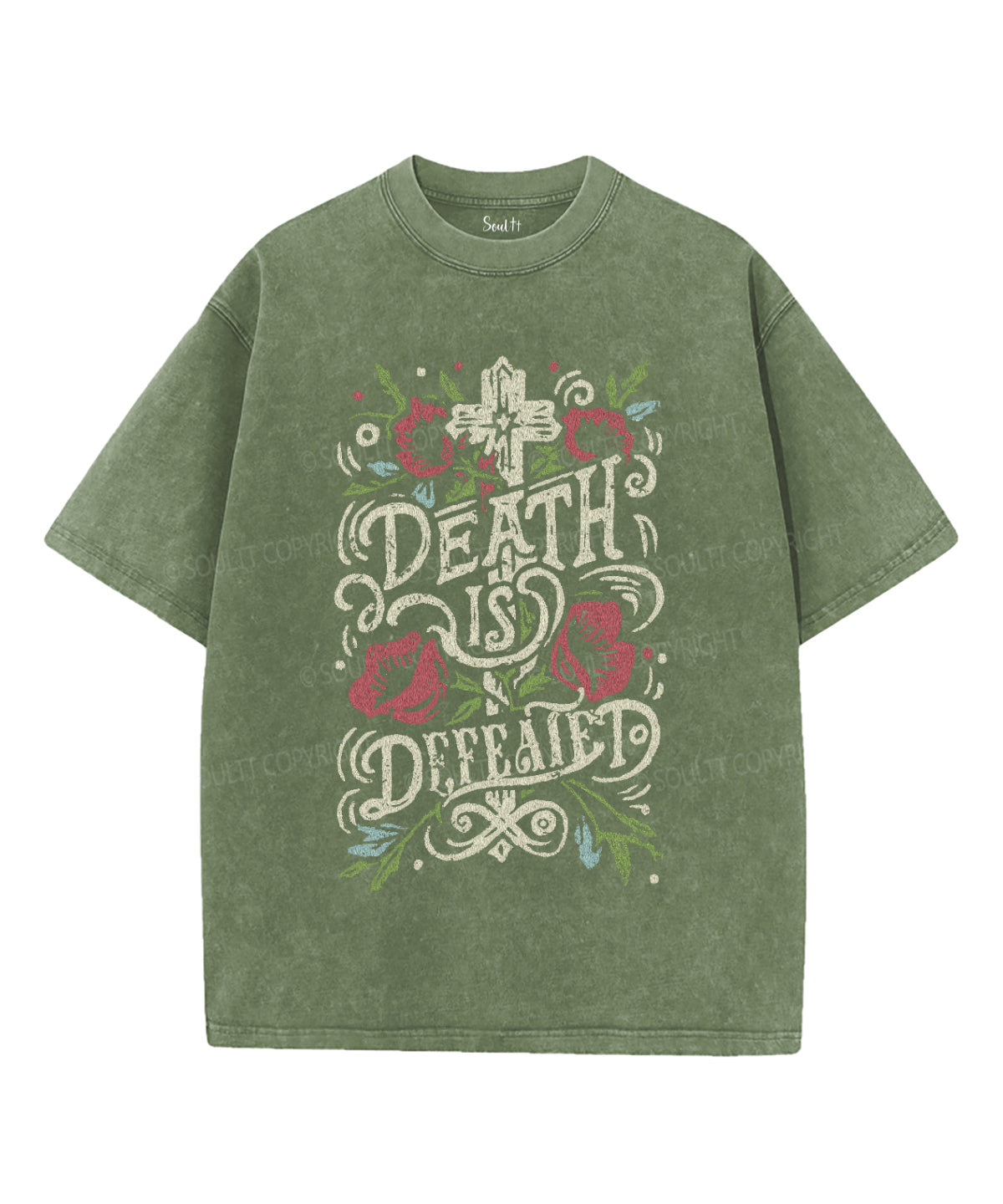 Death Is Defeated Washed Christian T-Shirts, Hoodie, Sweatshirt