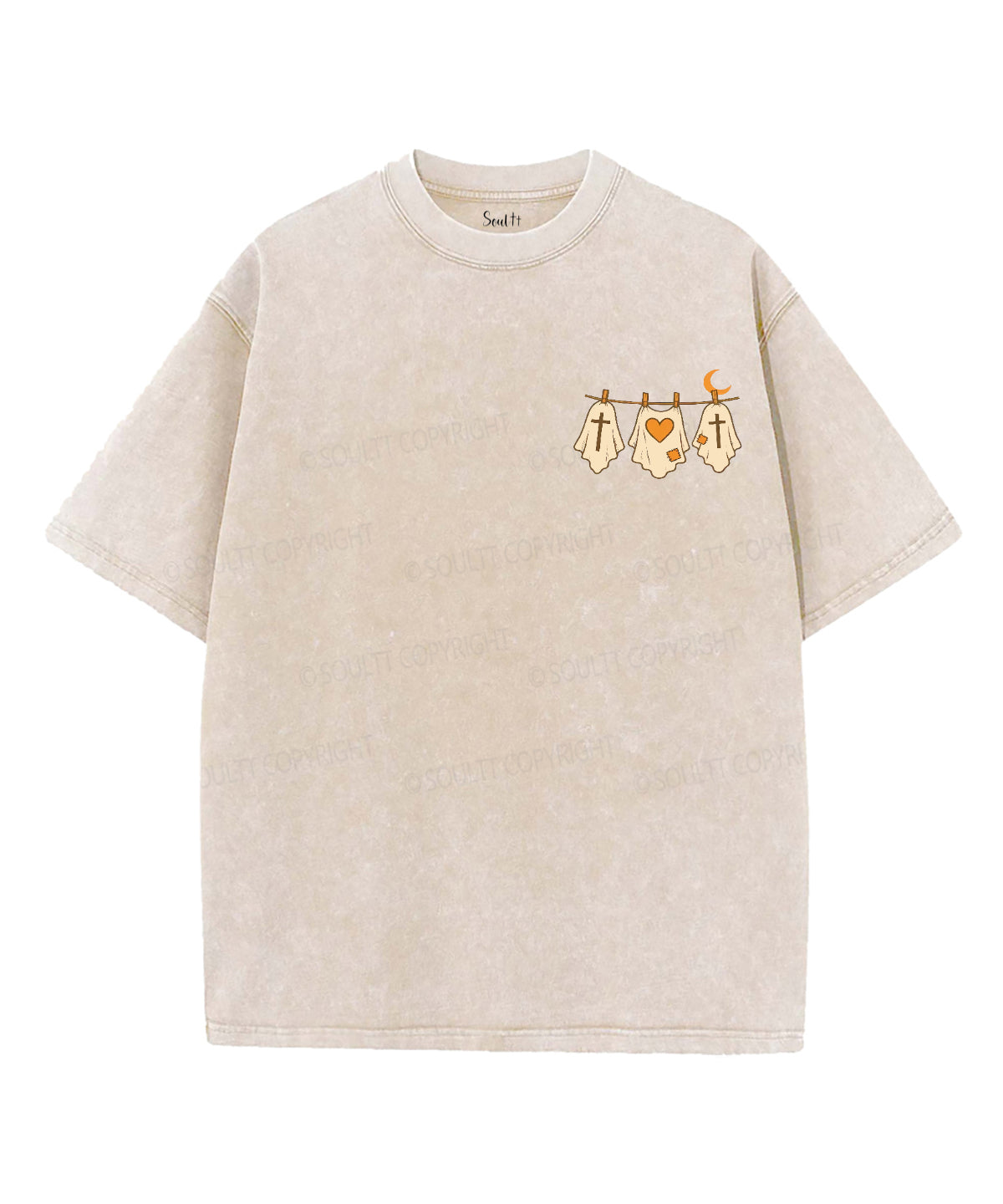 Halloween Ghost Double Sided Unisex Washed Christian T-shirt Hoodie, Sweatshirt | CiraTrend.com (Image 3)