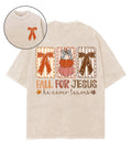 Fall For Jesus Double Sided Unisex Washed Christian T-shirt Hoodie, Sweatshirt | CiraTrend.com (Image 1)