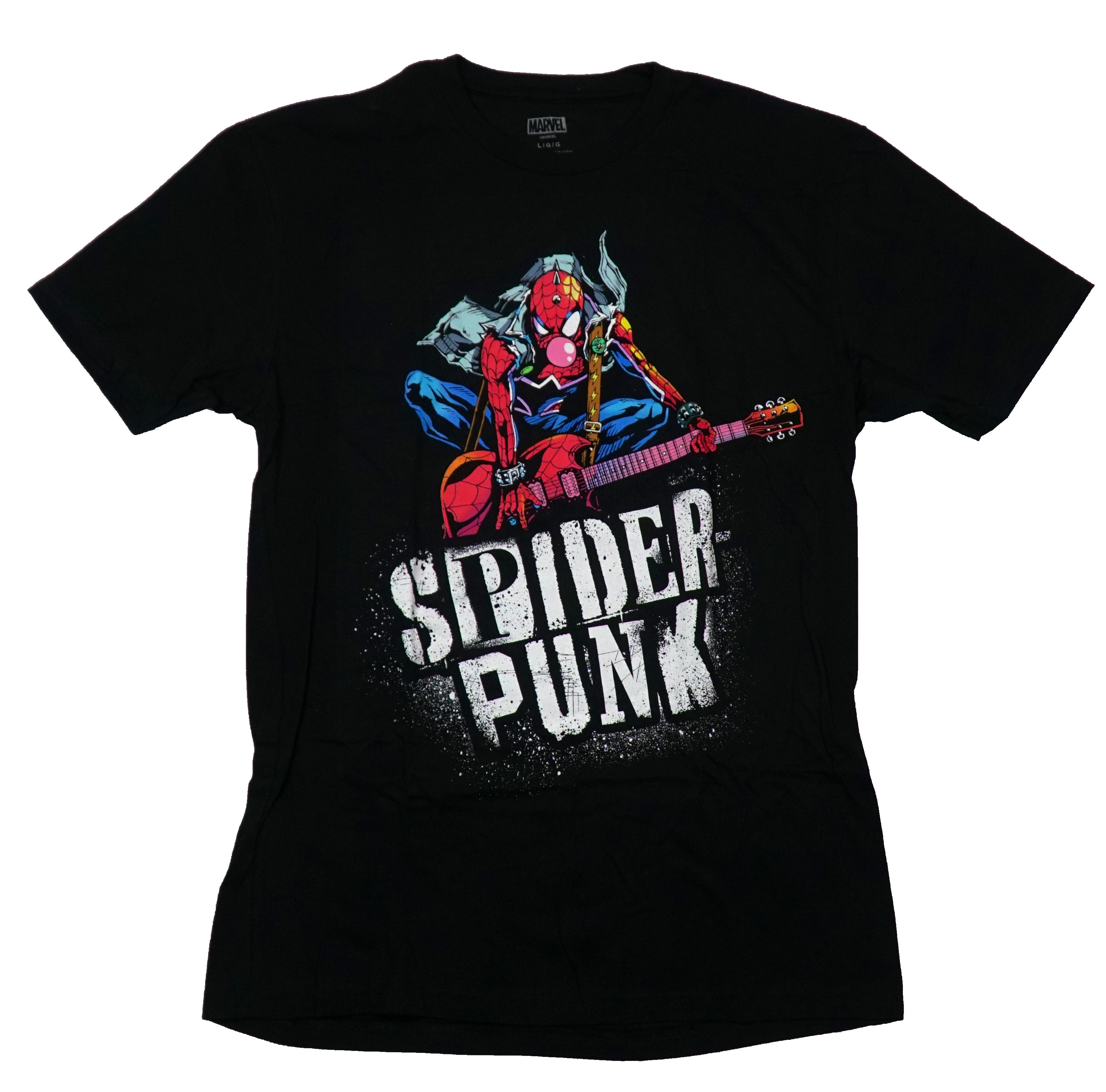 Spider Punk  Mens T-Shirt -Bubble Gum Playing Guitar Colorful Cast Back Hoodie, Sweatshirt | CiraTrend.com (Image 1)