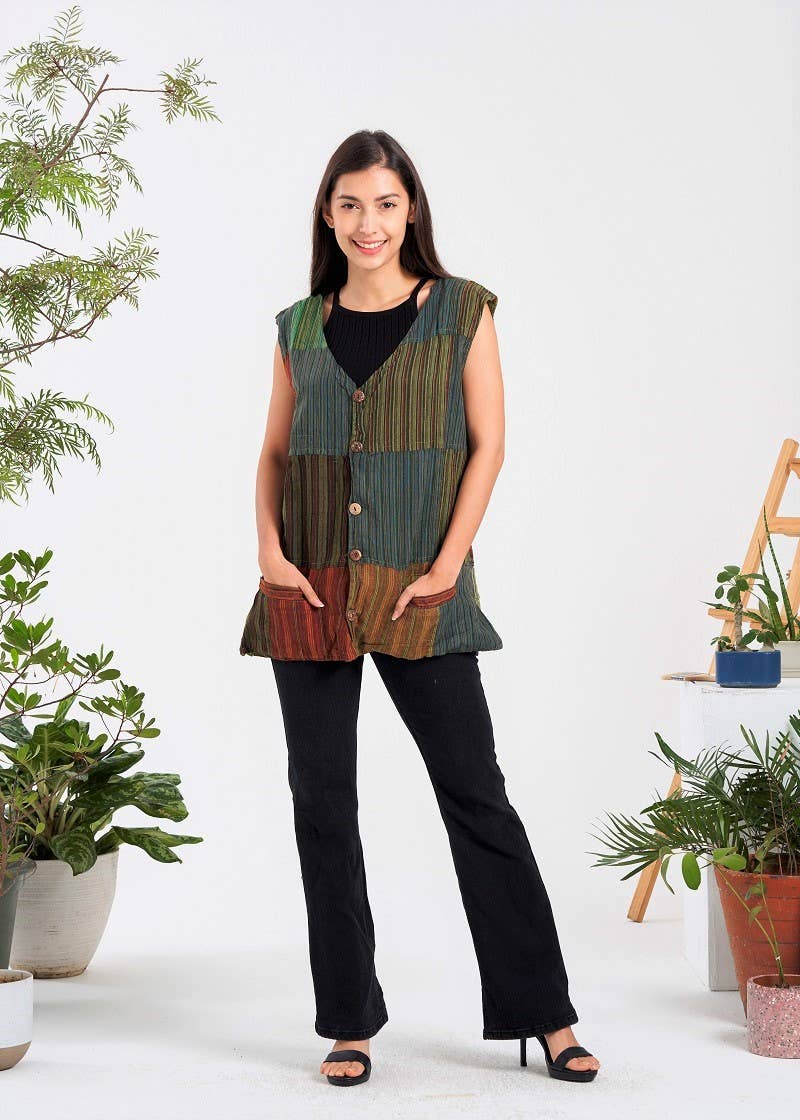Striped Patch Vest (KT-1372)