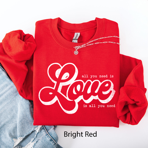 All You Need Is Love, Love Is All Valentine's Day Sweatshirt