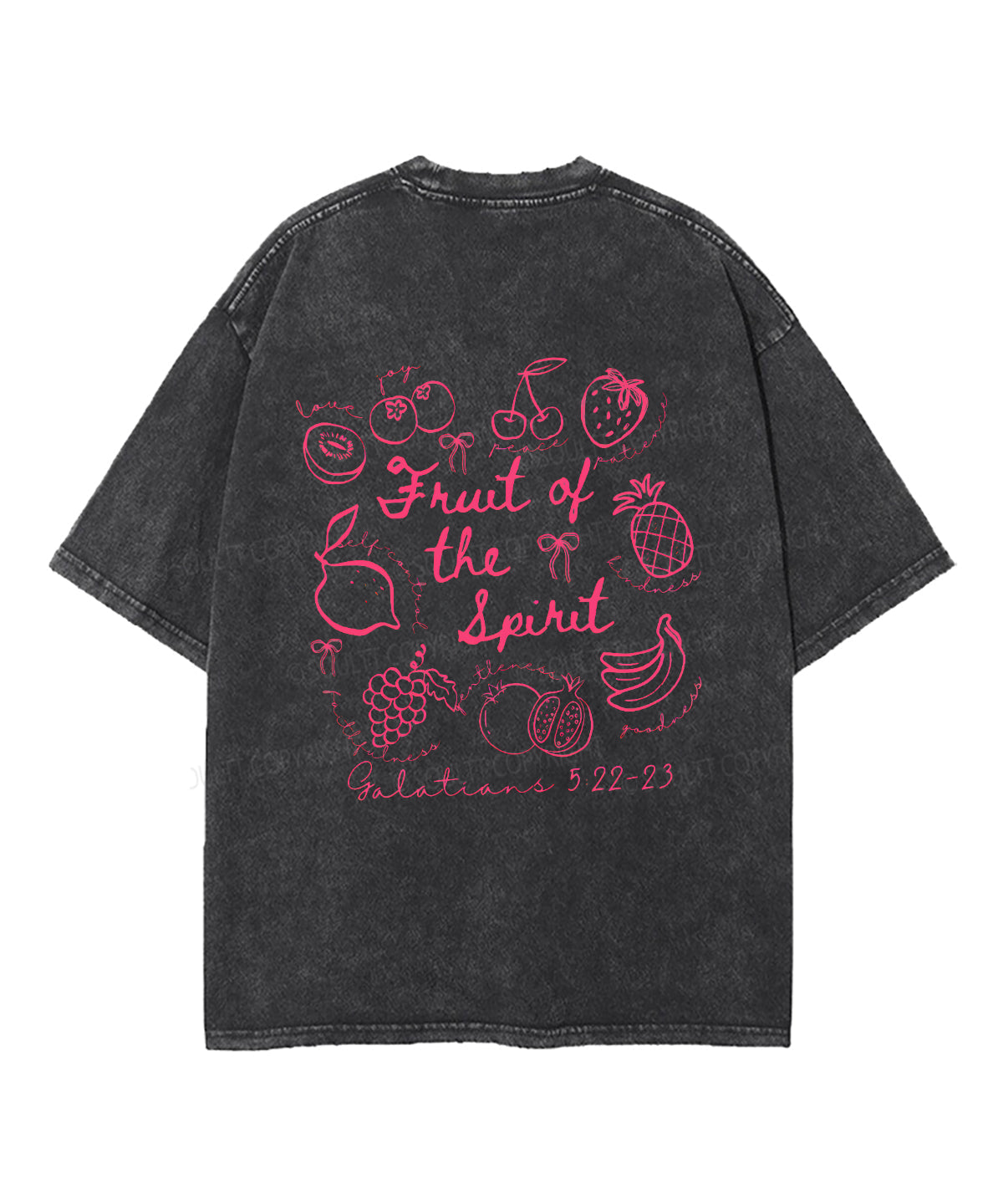 Fruit of the Spirit Double Sided Unisex Washed Christian T-shirt Hoodie, Sweatshirt | CiraTrend.com (Image 3)