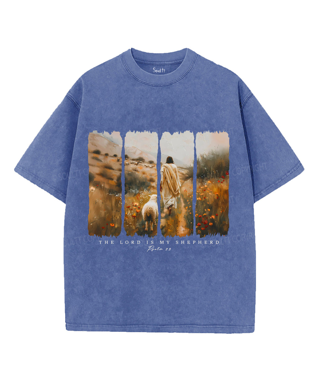 The Lord Is My Shepherd Unisex Washed Christian T-shirt Style002 Hoodie, Sweatshirt | CiraTrend.com (Image 4)