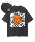 He Is The Light Unisex Washed Christian T-shirt Hoodie, Sweatshirt | CiraTrend.com (Image 1)