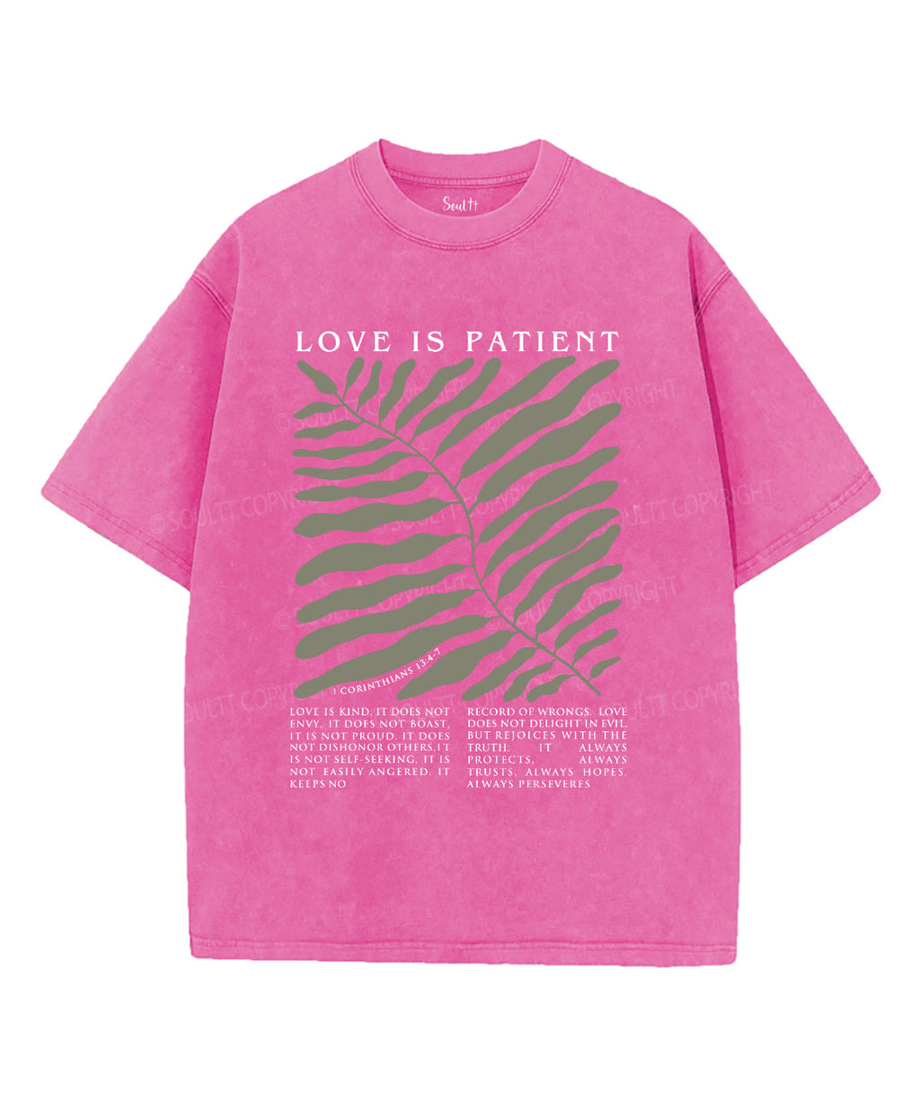 Love Is Patient Washed Christian T-shirt Hoodie, Sweatshirt | CiraTrend.com (Image 3)