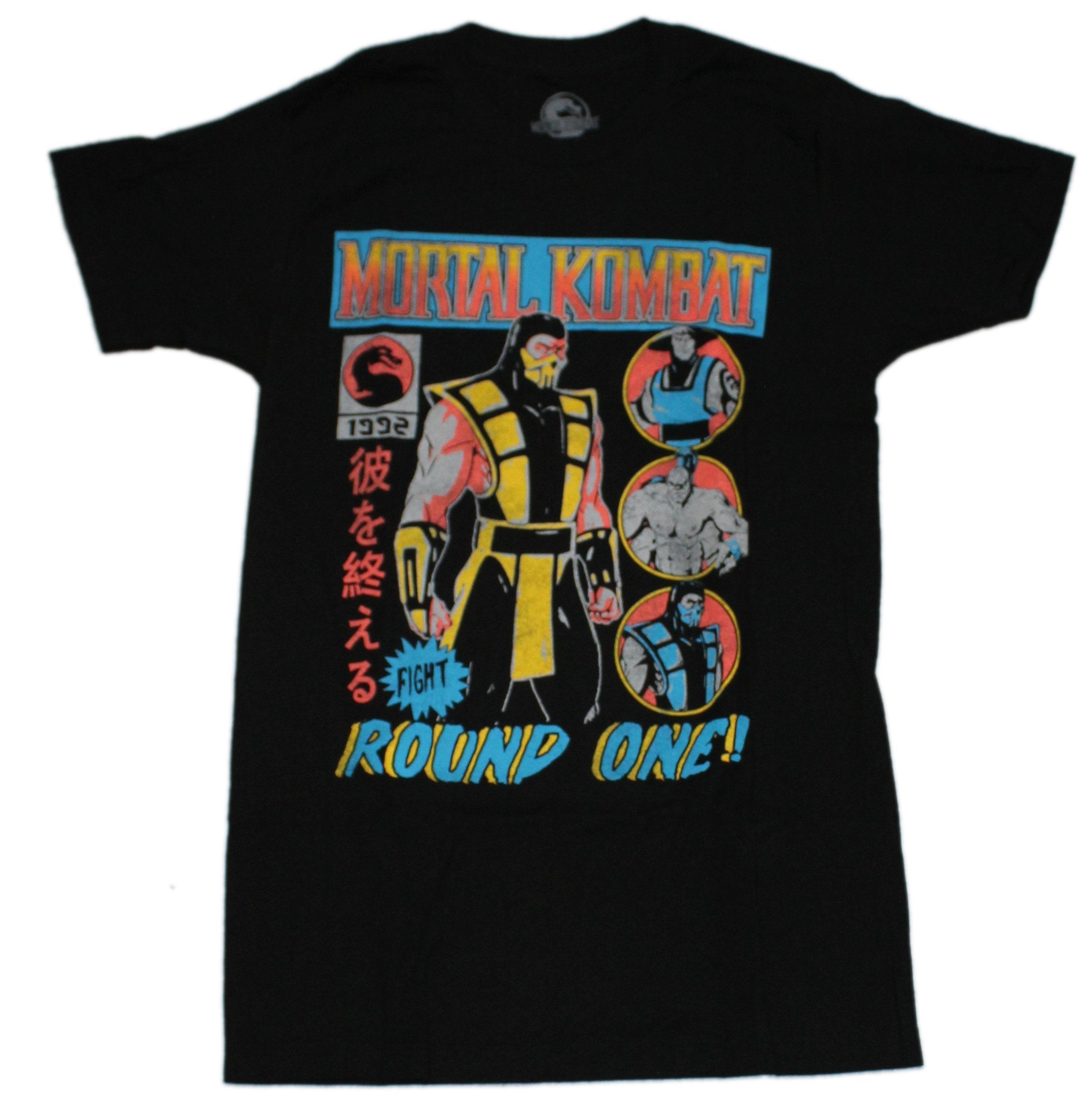 Mortal Kombat Mens T-Shirt - Round One Fight Scorpion & Circle Characters Hoodie, Sweatshirt | CiraTrend.com