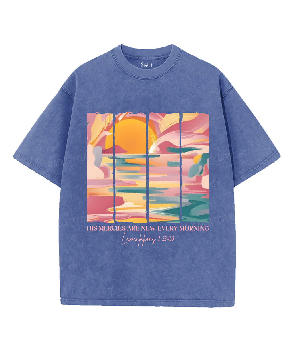 His Mercies Are New Every Morning Unisex Washed Christian T-shirt Style006 Hoodie, Sweatshirt | CiraTrend.com (Image 3)