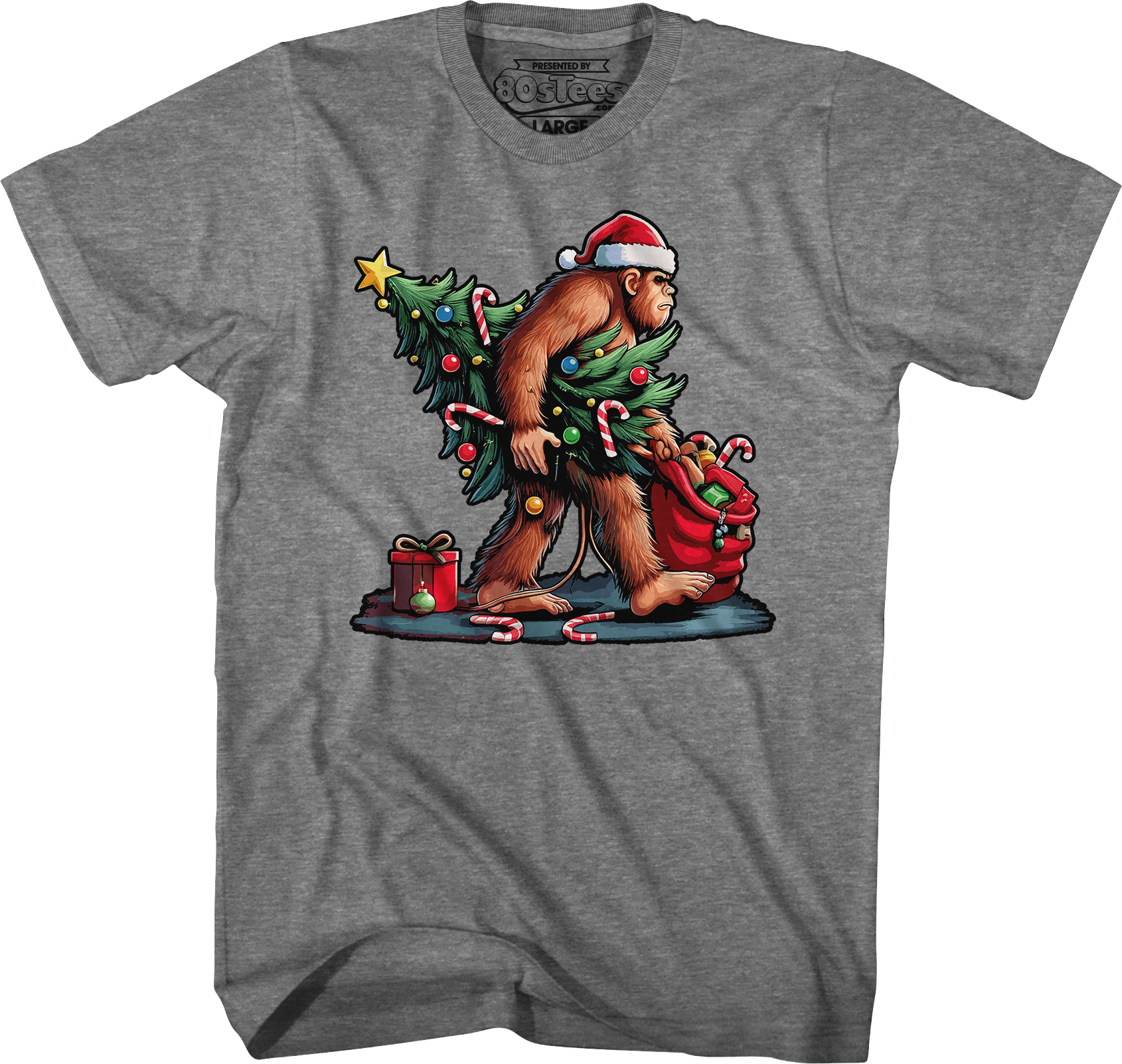 Festive Bigfoot Christmas T-Shirt Hoodie, Sweatshirt | CiraTrend.com (Image 3)