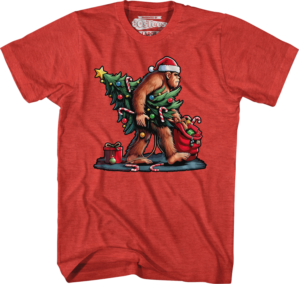 Festive Bigfoot Christmas T-Shirt Hoodie, Sweatshirt | CiraTrend.com (Image 4)