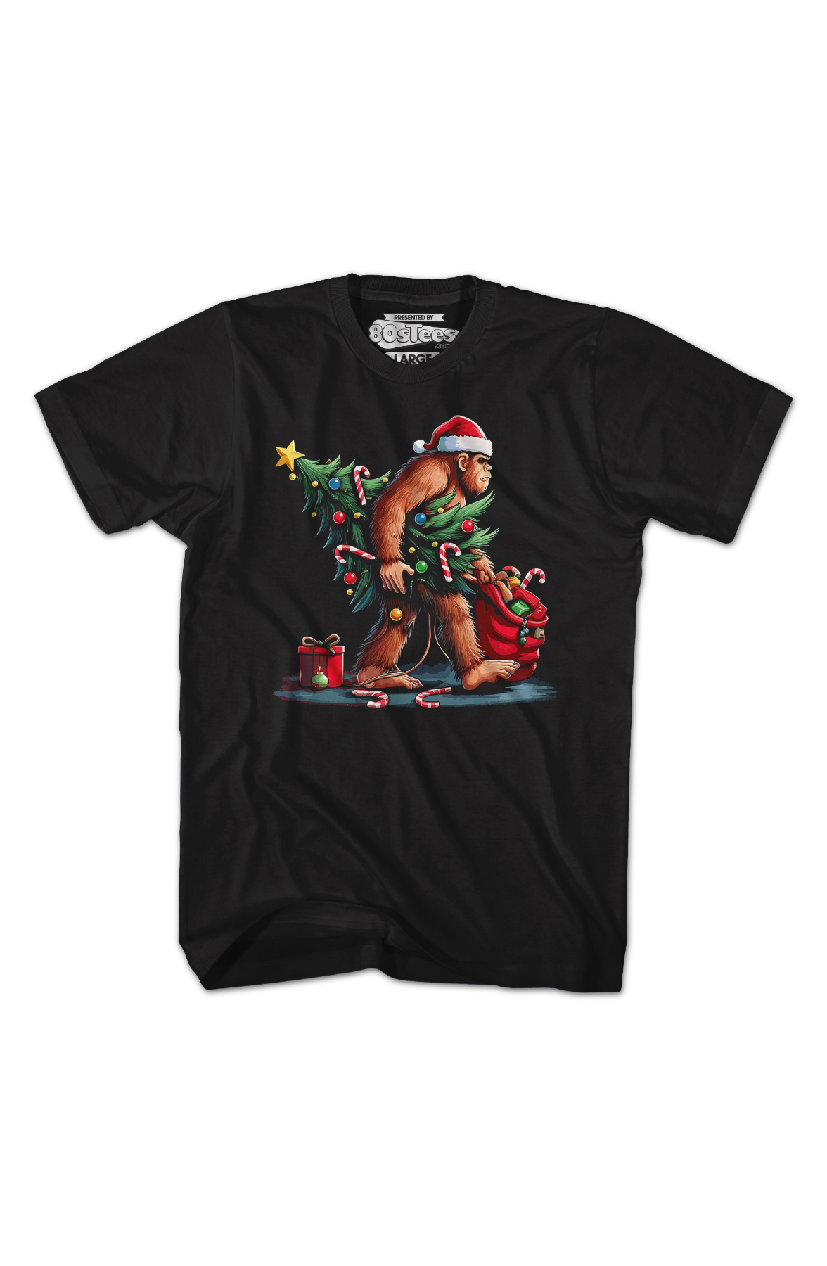 Festive Bigfoot Christmas T-Shirt Hoodie, Sweatshirt | CiraTrend.com (Image 2)