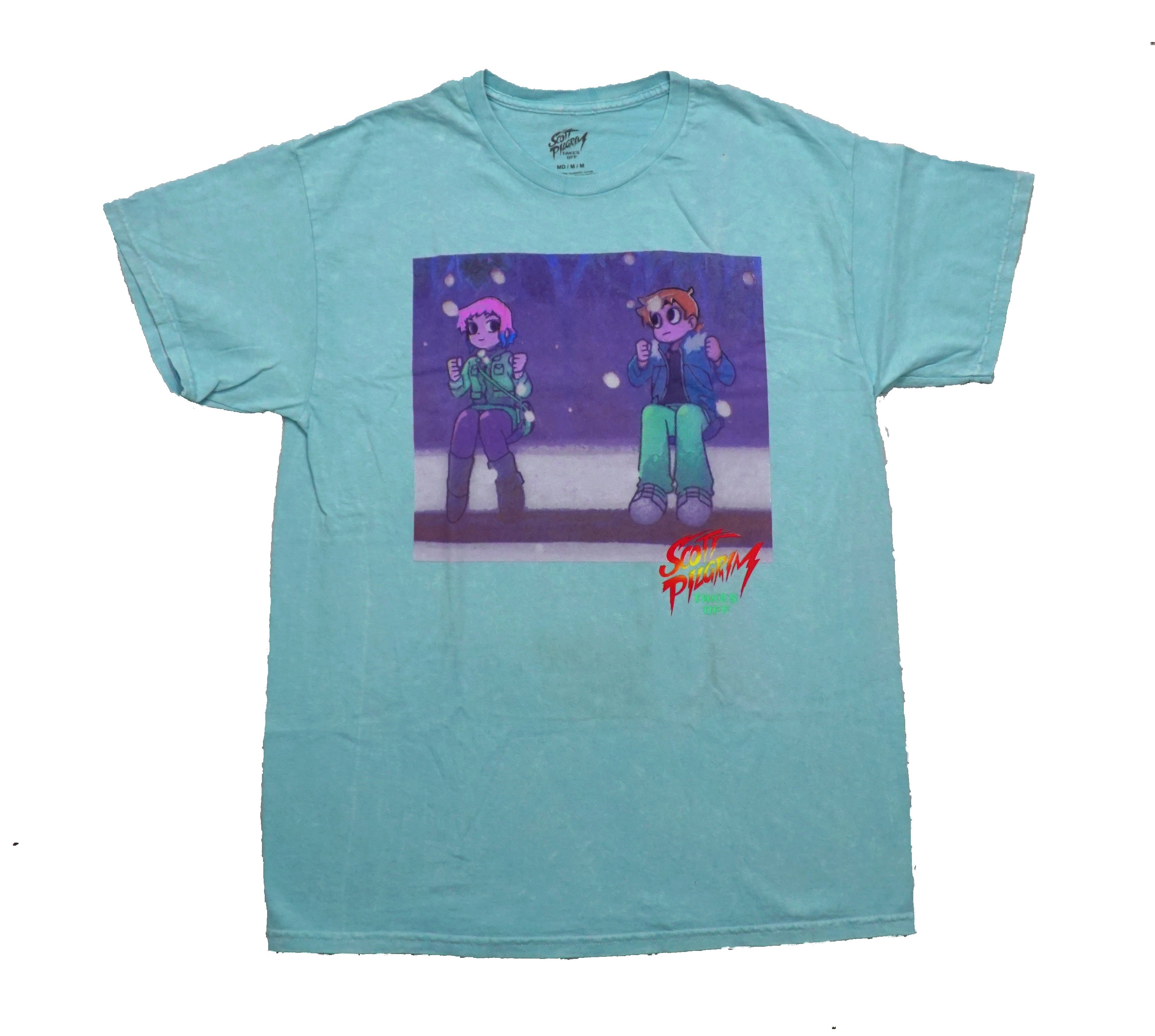 Scott Pilgrim Takes Off Mens T-Shirt - Boxed Duo Sitting on Swings Hoodie, Sweatshirt | CiraTrend.com
