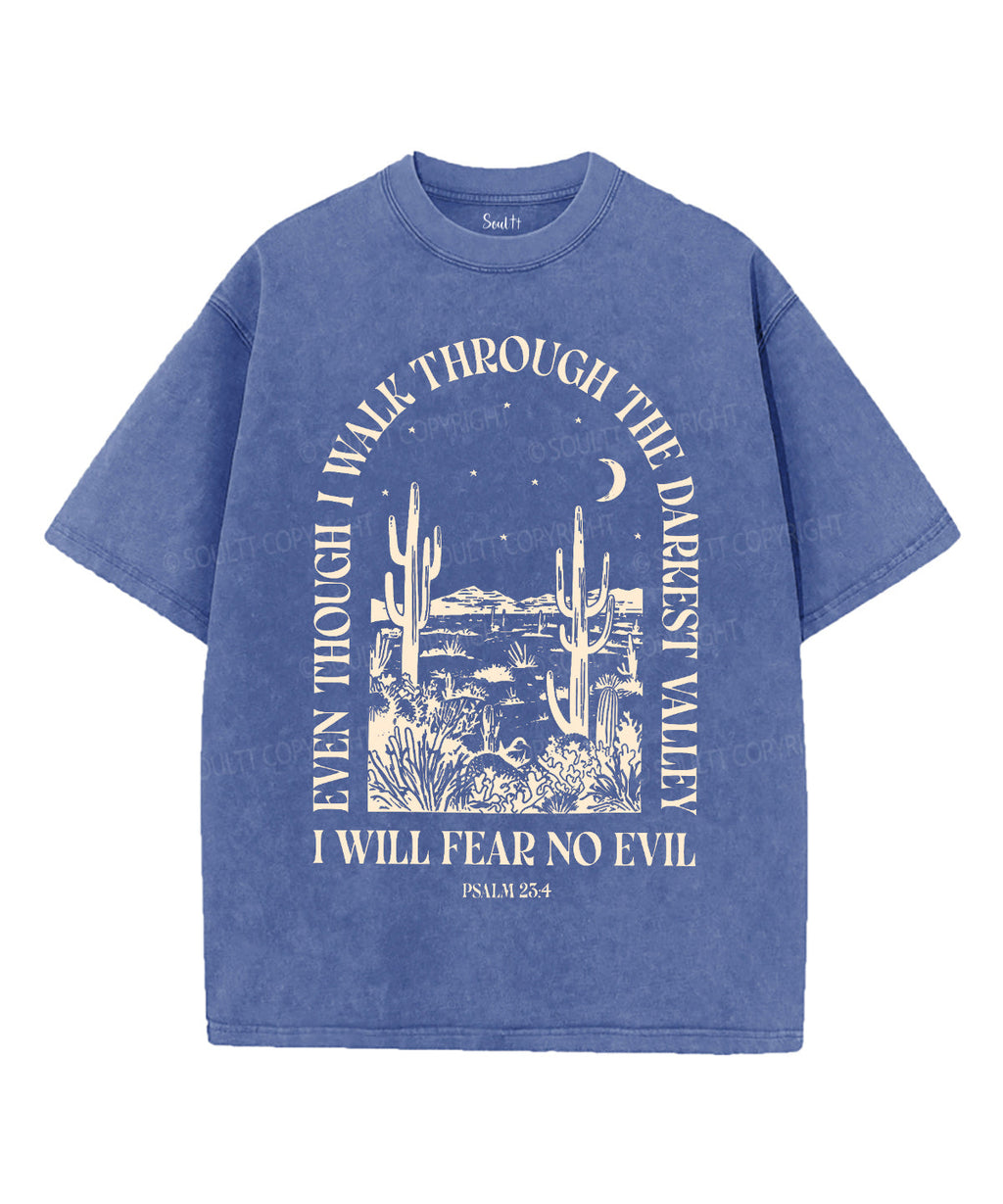 I Will Fear No Evil Washed Christian Style002 T-Shirts, Hoodie, Sweatshirt