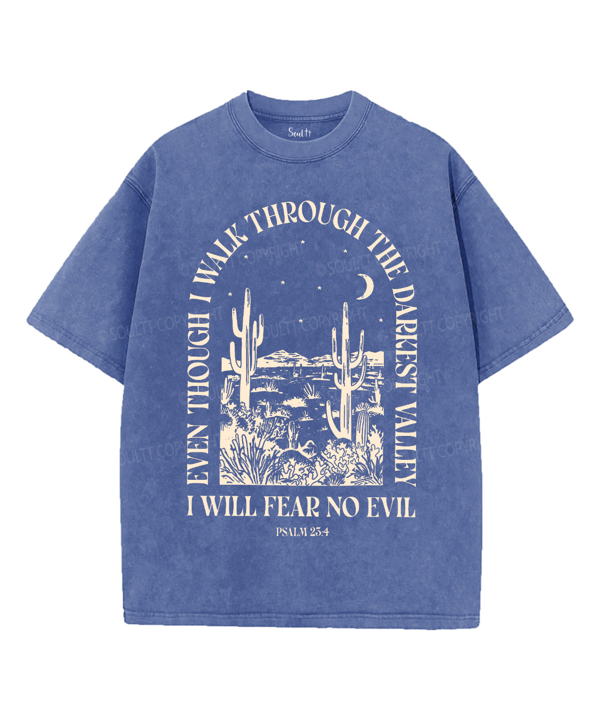 I Will Fear No Evil Washed Christian Style002 T-Shirts, Hoodie, Sweatshirt