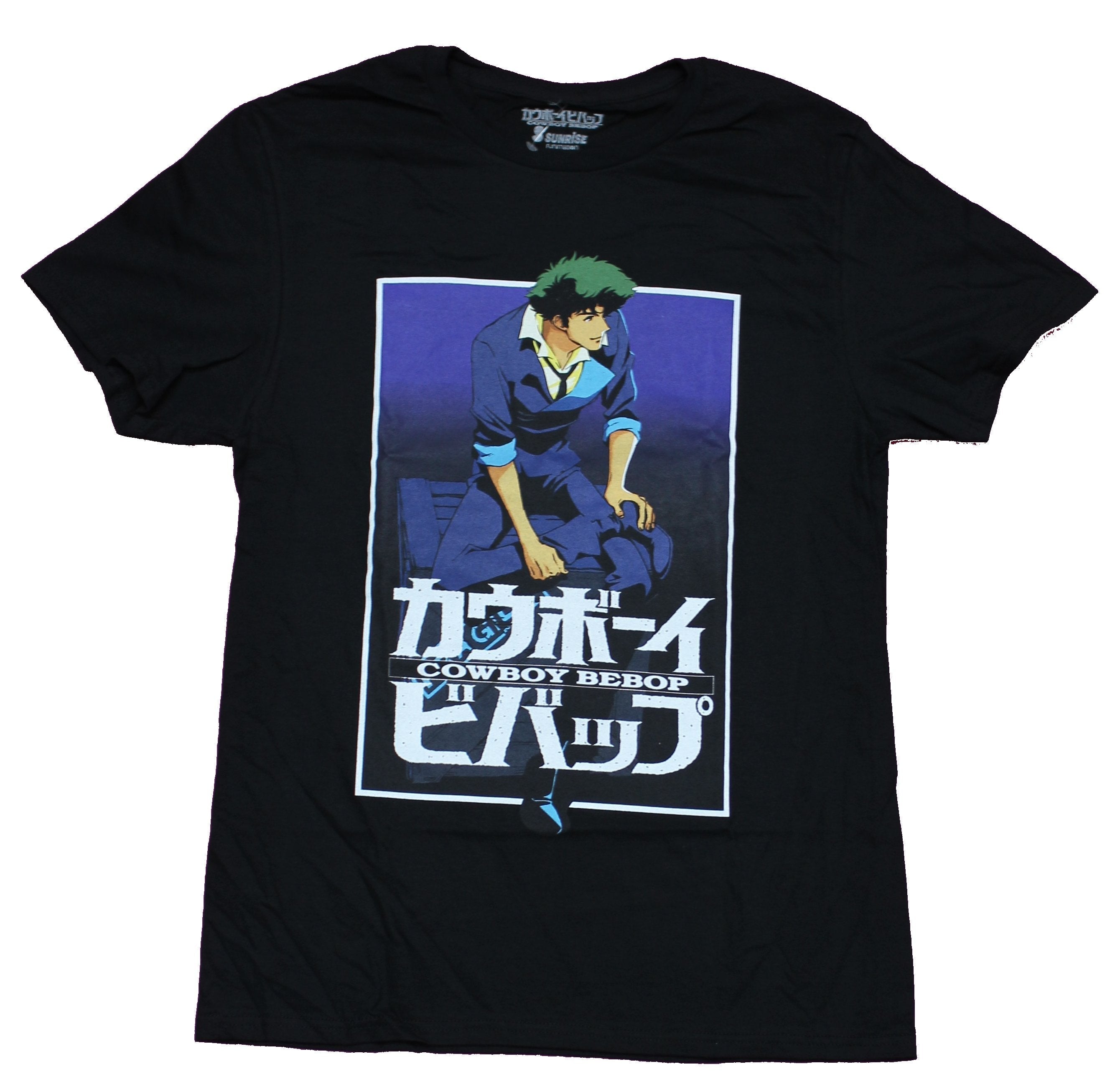 Cowboy Bebop Seated Spike Kanji Logo Box T-Shirts, Hoodie, Sweatshirt