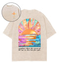 Mightier Than the Waves Double Sided Unisex Washed Christian T-shirt Hoodie, Sweatshirt | CiraTrend.com (Image 1)