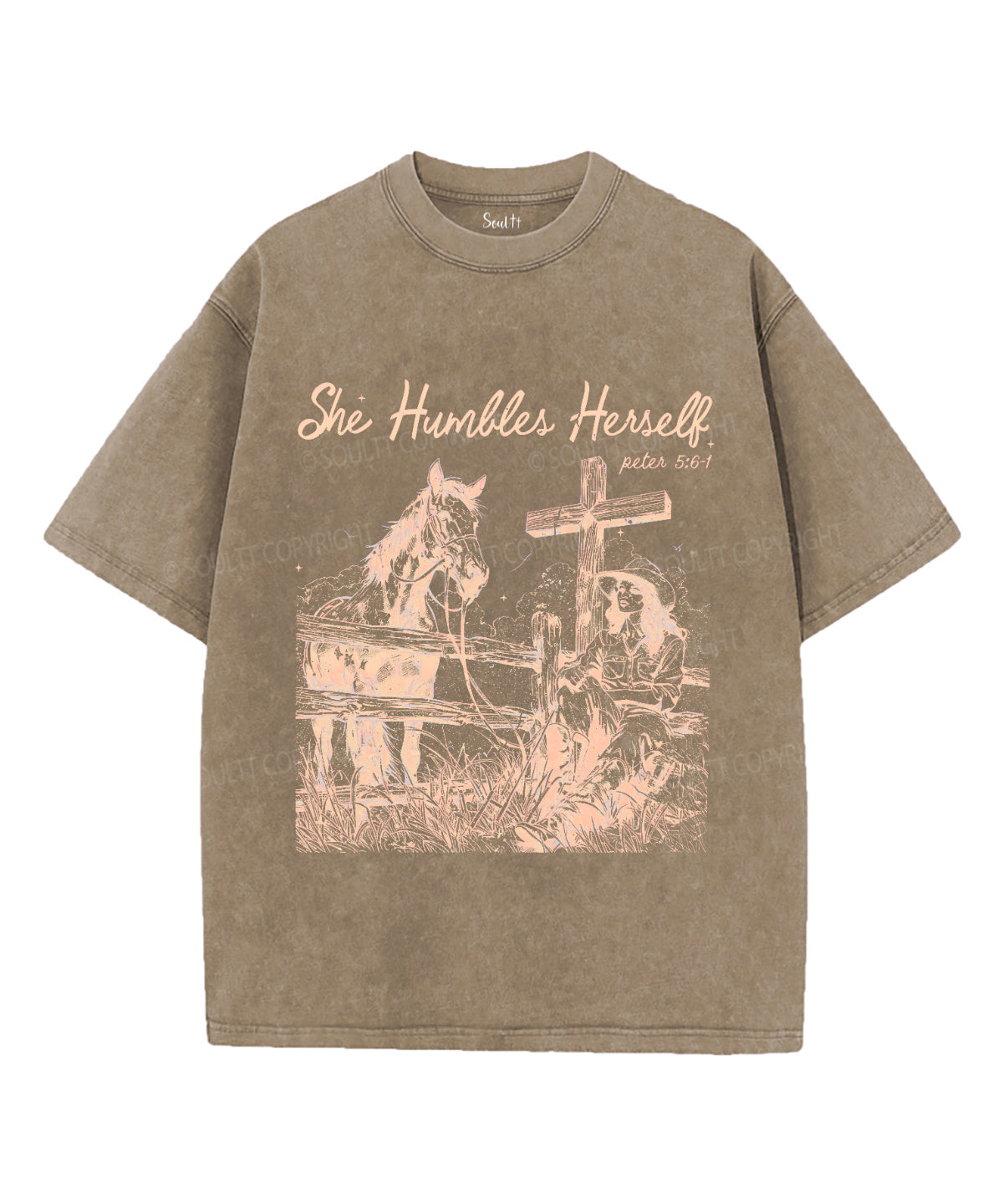 She Humbles Herself Unisex Washed Christian T-shirt Hoodie, Sweatshirt | CiraTrend.com (Image 5)