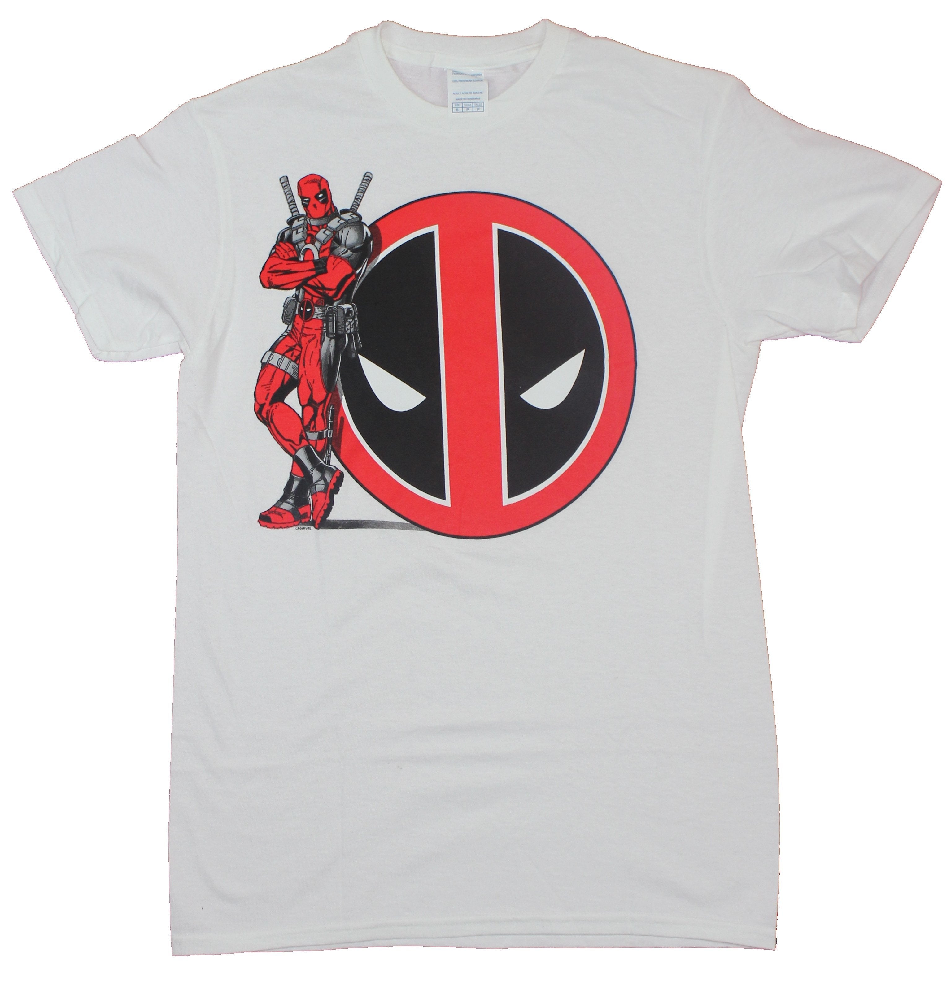 Deadpool Mens T-Shirt - Wade Wilson Leaning on His Logo Hoodie, Sweatshirt | CiraTrend.com