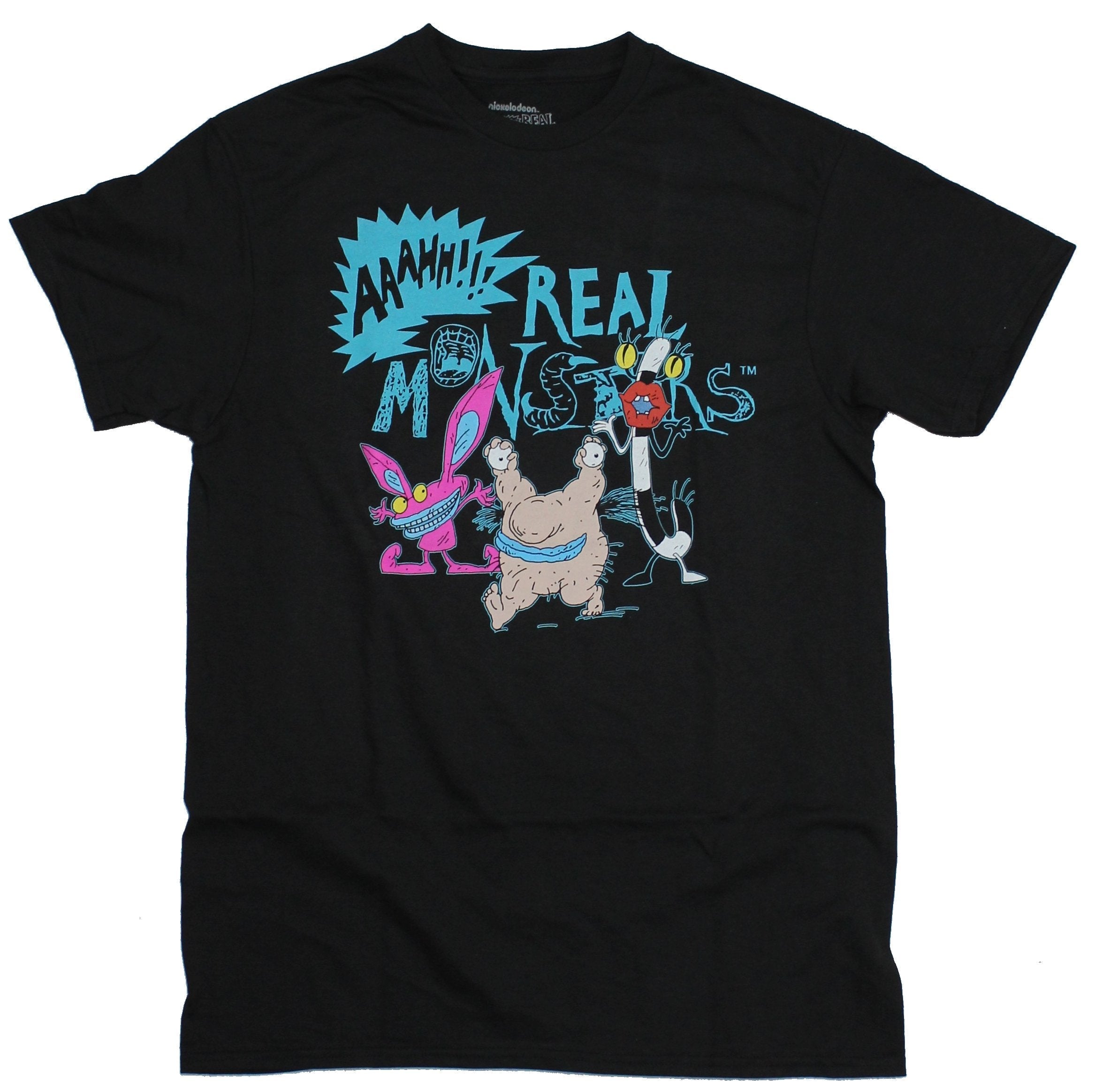Aaahh!! Real Monsters Mens T-Shirt -  Classic Blue Show Logo Group Cast Hoodie, Sweatshirt | CiraTrend.com