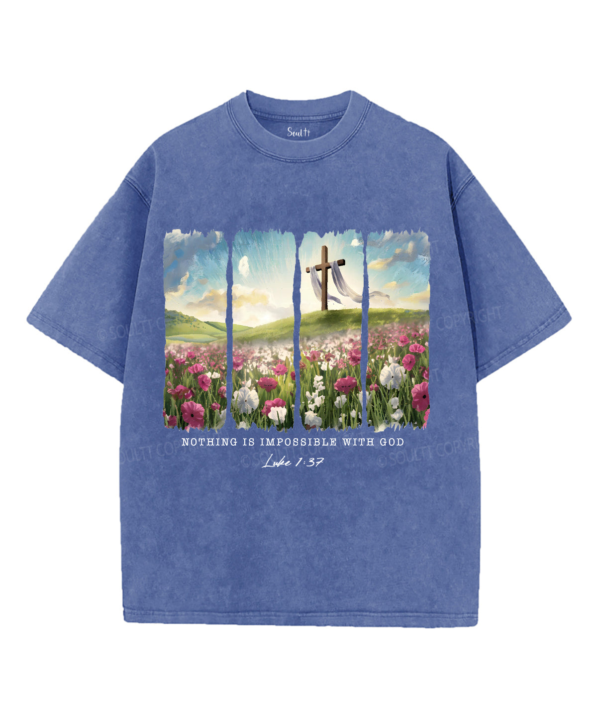 Nothing Is Impossible With God Unisex Washed Christian T-shirt Hoodie, Sweatshirt | CiraTrend.com (Image 3)