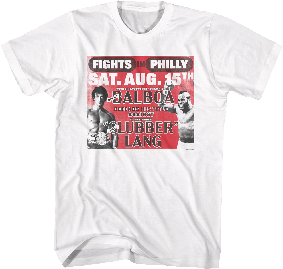 Fights In Philly Rocky Balboa vs Clubber Lang Rocky T-Shirt Hoodie, Sweatshirt | CiraTrend.com (Image 1)