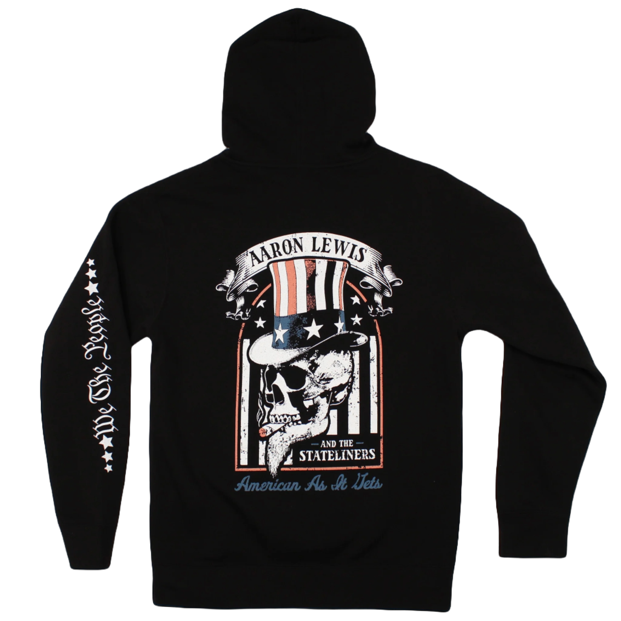 Aaron Lweis Uncle Sam Skull Pullover Mens Hoodie Black T-Shirts, Sweatshirt | CiraTrend.com (Image 2)