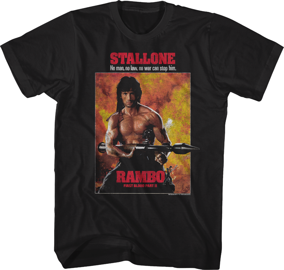 First Blood Part II Poster Rambo T-Shirt Hoodie, Sweatshirt | CiraTrend.com (Image 1)