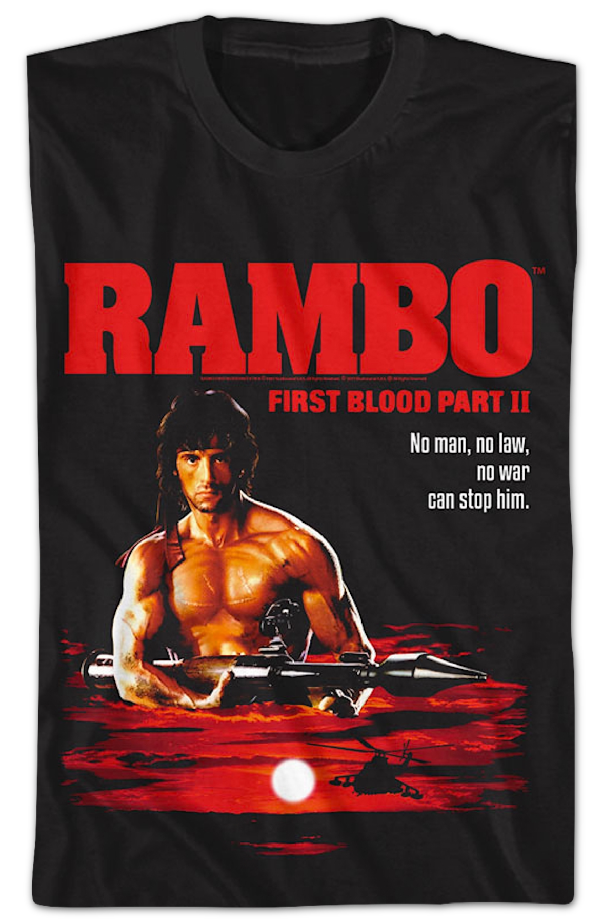 First Blood Part II Tagline Poster Rambo T-Shirt Hoodie, Sweatshirt | CiraTrend.com (Image 2)