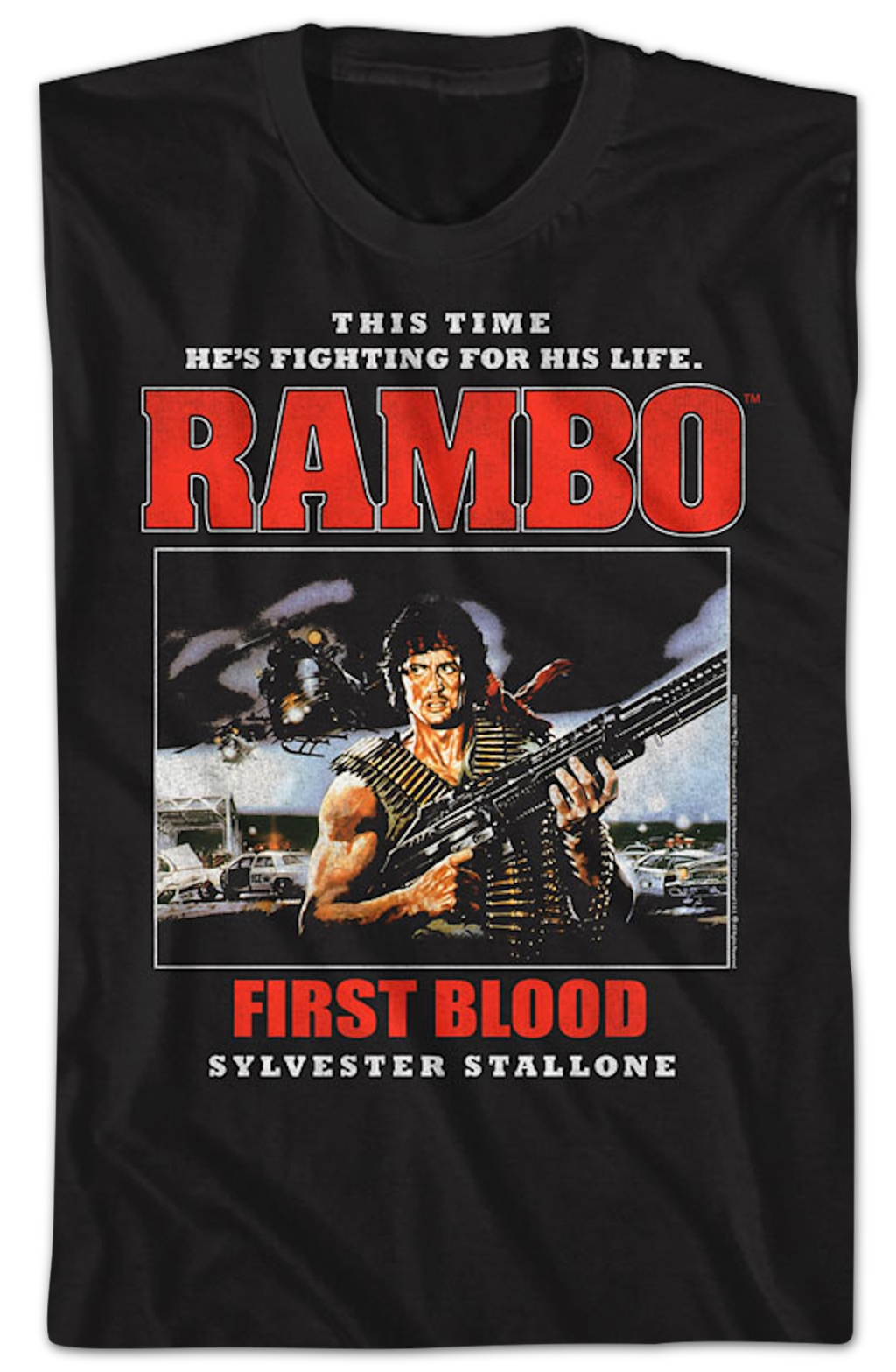 First Blood This Time He's Fighting For His Life Rambo T-Shirt Hoodie, Sweatshirt | CiraTrend.com (Image 2)