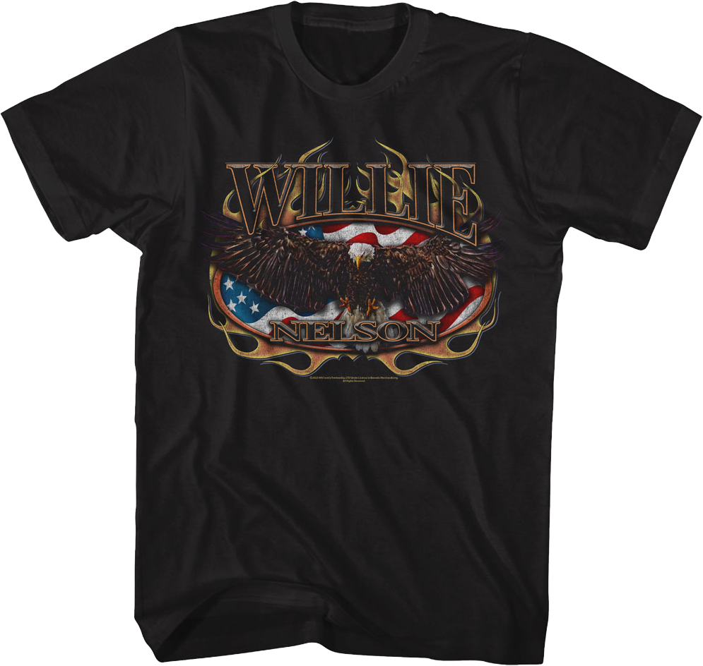 Flag & Eagle Willie Nelson T-Shirt Hoodie, Sweatshirt | CiraTrend.com (Image 1)