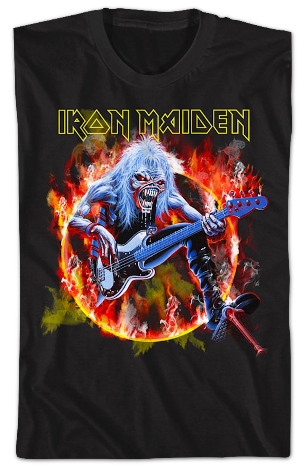 Flaming Circle Iron Maiden T-Shirt Hoodie, Sweatshirt | CiraTrend.com (Image 2)
