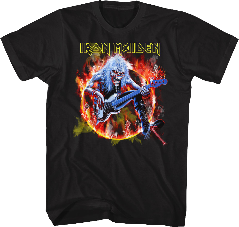 Flaming Circle Iron Maiden T-Shirt Hoodie, Sweatshirt | CiraTrend.com (Image 1)