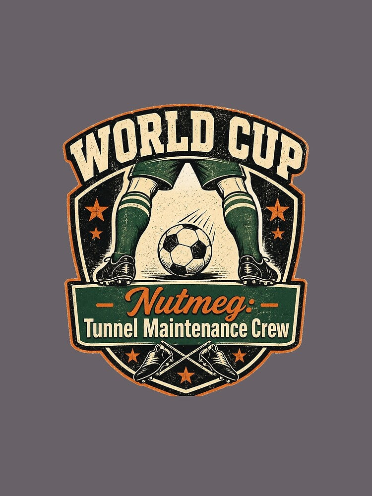 World Cup Nutmeg Tunnel Maintenance Crew Soccer Tee by POD DYNASTY | Original Print On Demand T-Shirt Graphics