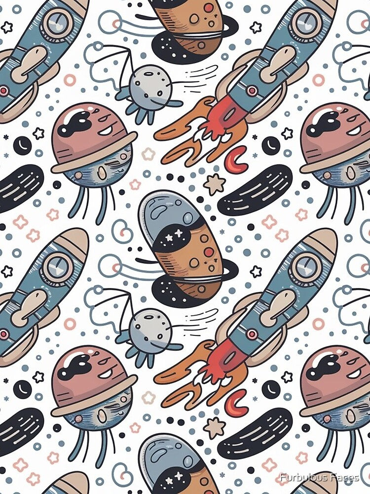 Whimsical Space Explorers Pattern by Furbulous Faces