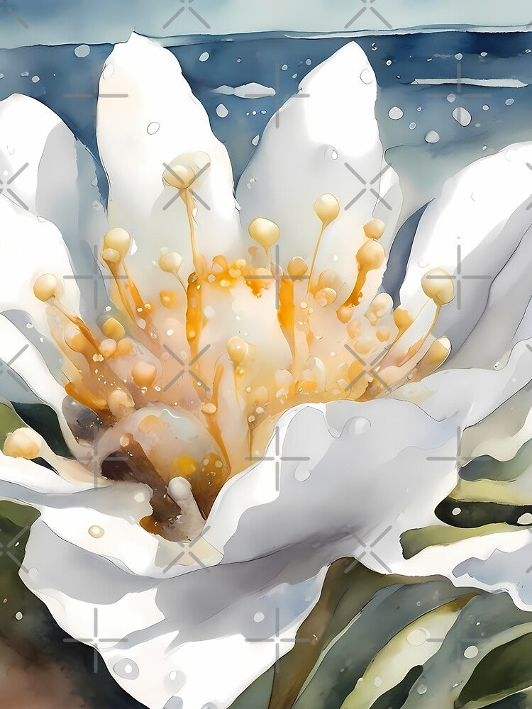 Large White Flower on Beach by CalmnessbyChoice