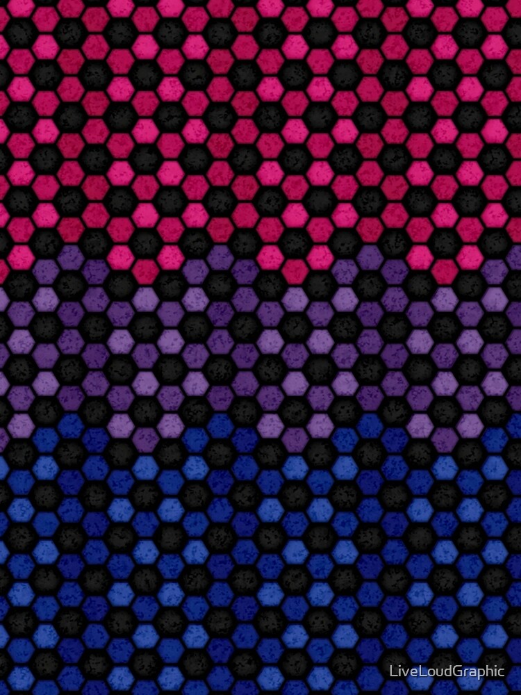 Seamless Football Pattern in Bisexual Pride Flag Colors by LiveLoudGraphic