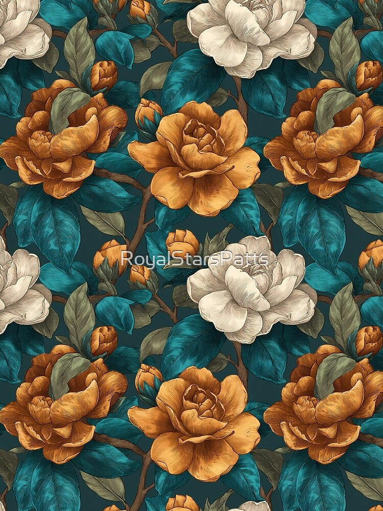 Beautiful Gardenias Texture  - Birthday Flower Pattern  - Anniversary Gifts For Husband by RoyalStarsPatts