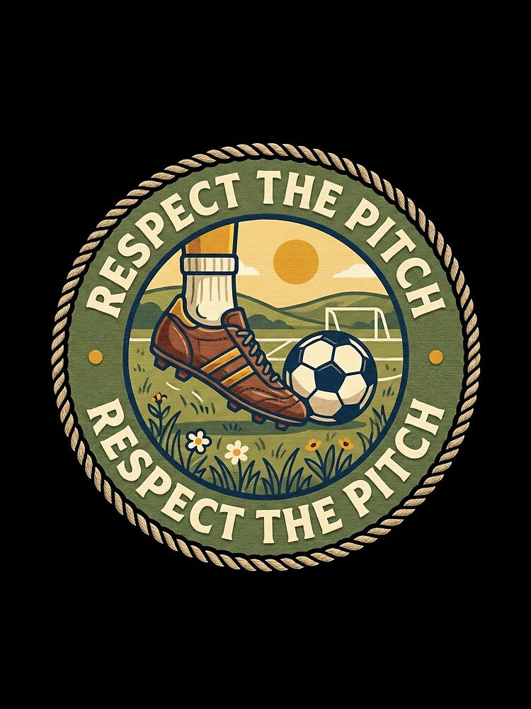 Respect The Pitch Vintage Soccer Badge Shirt by TeNovaStudio